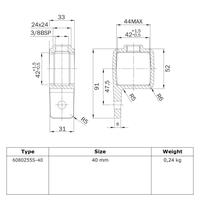 Doos Oogdeel enkele lip - zwart - vierkant - 40 mm (50 stuks)